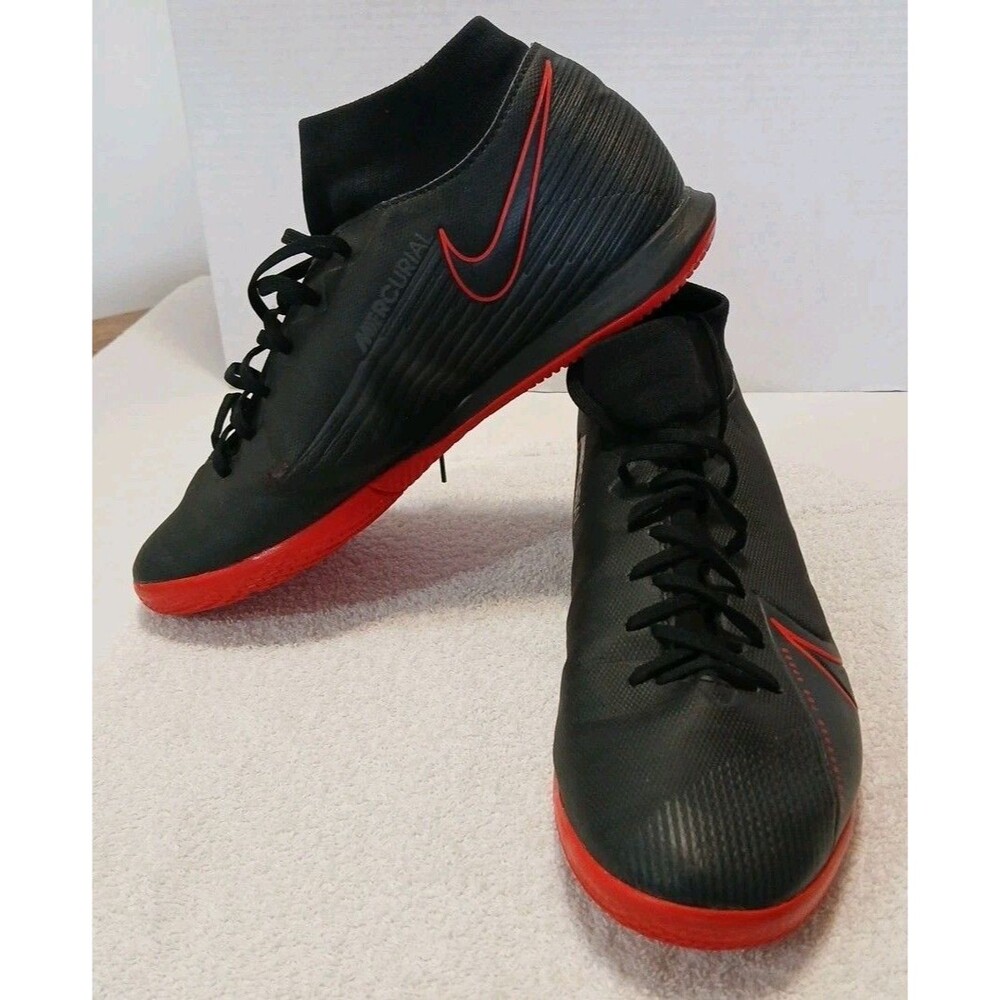 Nike Mercurial Superfly 7 Academy IC Indoor Soccer Shoe Size Men 9.5 Black/Red